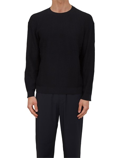 maglia armani exchange in cotone blu lavorato all over xm002161af20139