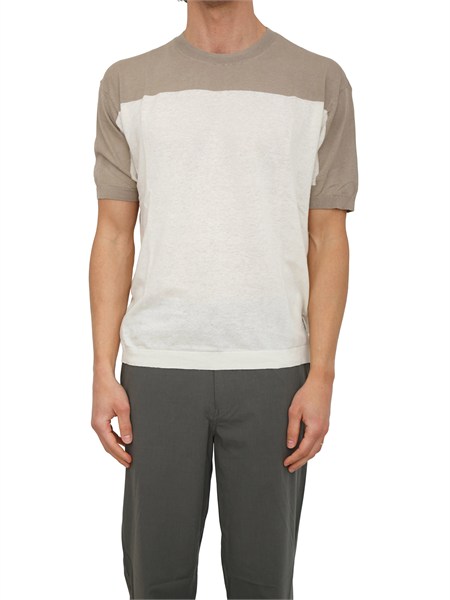 maglia armani exchange uomo in cotone e lino panna xm002153af22062