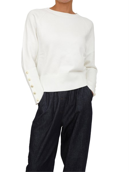 maglia arwan kocca in misto viscosa bianca arwanpma7300abun0000