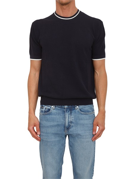 maglia blu paolo pecora in cotone a018f100