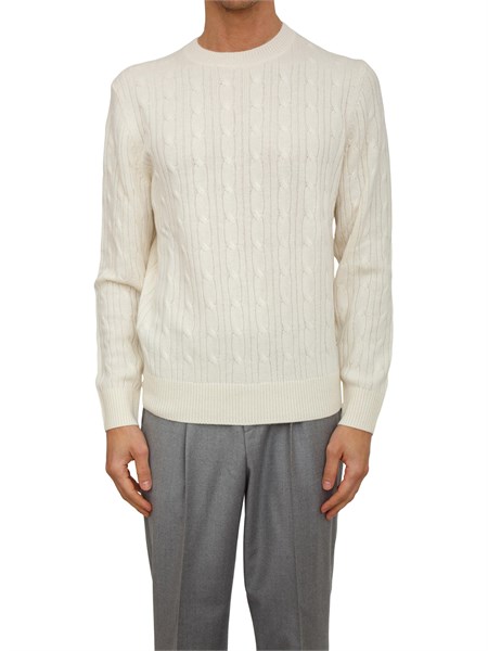 maglia boss uomo a trecce in cashmere e lana bianco h hetico50549975