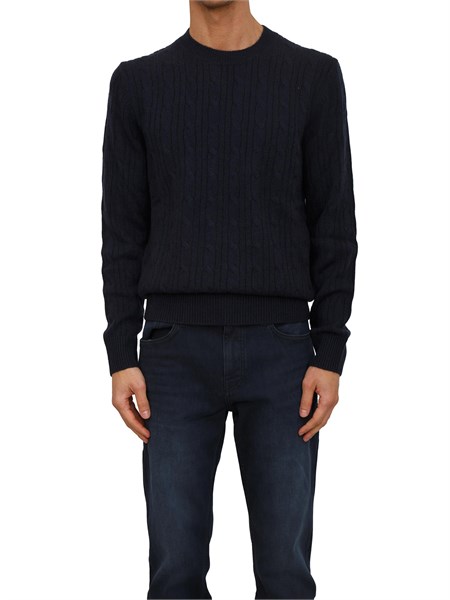 maglia boss uomo a trecce in cashmere e lana blu h hetico50549975