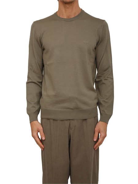 maglia boss uomo in lana vergine verde botto l50476364