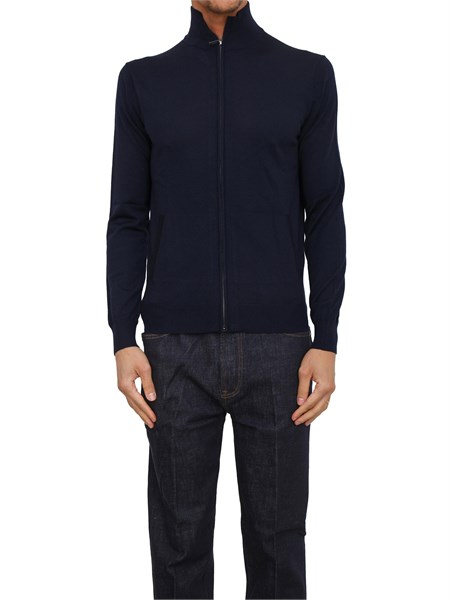 maglia cardigan guess jeans in misto lana blu m5rr38z3lz0