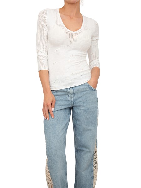 maglia donna blugirl bianco ra5011ms99e