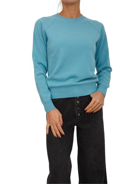 maglia donna fracomina in misto cashmere e lana azzurra fr25wt7012k47301