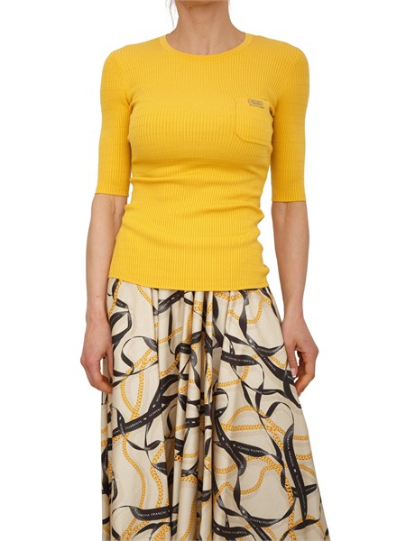 maglia elisabetta franchi in tessuto giallo mk87b61e2