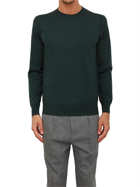 maglia girocollo paolo pecora in lana merino verde a001f001