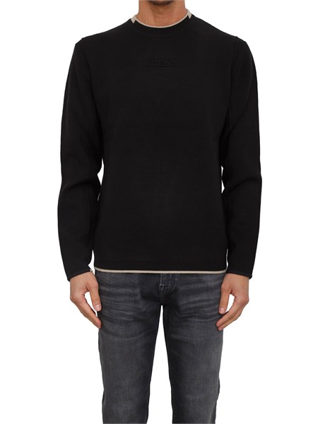 maglia guess jeans uomo in misto lana nera z5bq19z0960