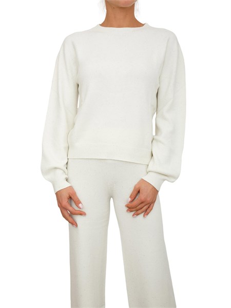 maglia hinnominate donna in misto viscosa panna con paillettes hmabw02311mttm0001