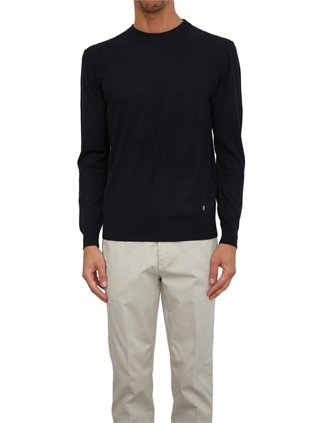 maglia liu jo uomo in misto lana blu qxx065ma19r