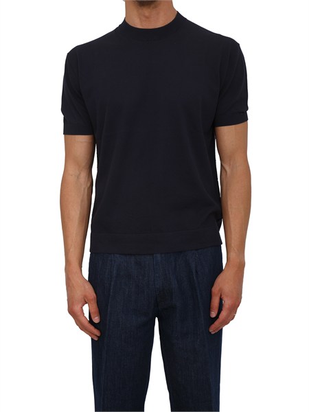 maglia maniche corte paolo pecora in cotone blu a012f100