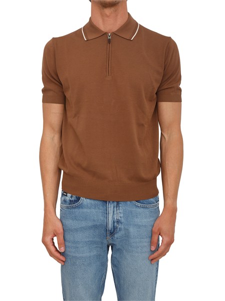 maglia polo canali in cotone giza marrone cc1165mk02460