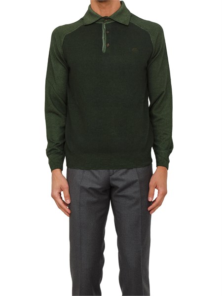 maglia polo etro uomo in lana verde mrkf0070av738