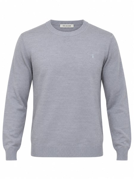 maglia trussardi uomo in pura lana grigia m1508082gu