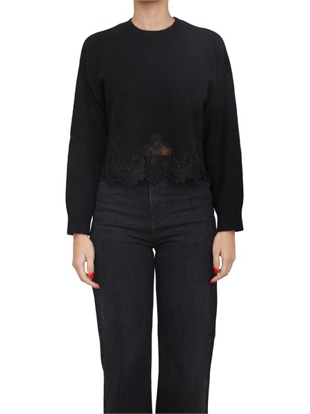 maglia twinset in misto angora nera 252tt3381