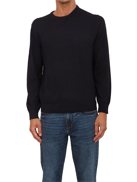 maglione girocollo blu armani exchange in lana vergine 8nzm3azm8az