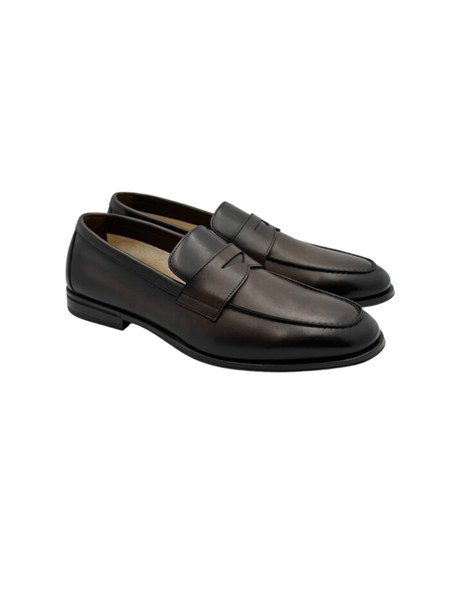 mocassino penny doucals uomo in pelle marrone du3382nottuy159tm29
