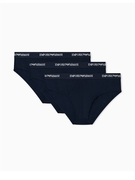 pack 3 slip emporio armani in cotone stretch blu em000258af14132