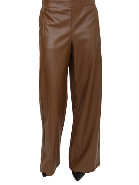 pantalone anello emme marella in ecopelle marrone anello