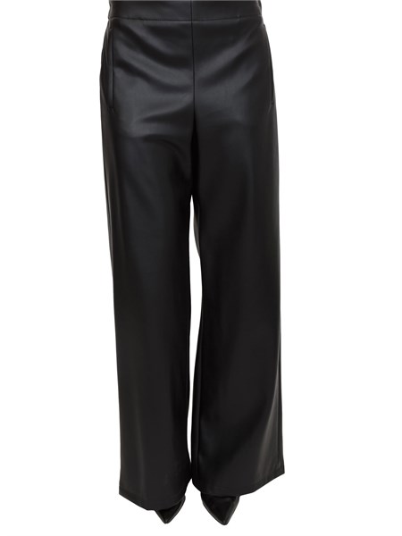 pantalone anello emme marella in ecopelle nera anello