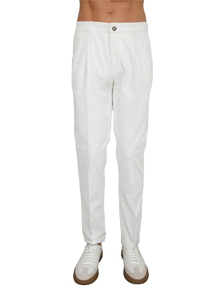 pantalone con pince peserico uomo in cotone bianco r54706t2307962