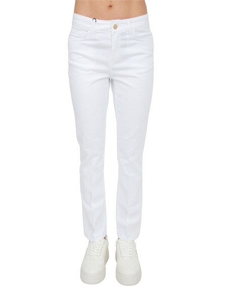 pantalone cropped fracomina in cotone bianco fy26sv8030w61501