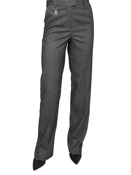 pantalone donna fracomina in tessuto spigato grigio fr25wv2004w492w5