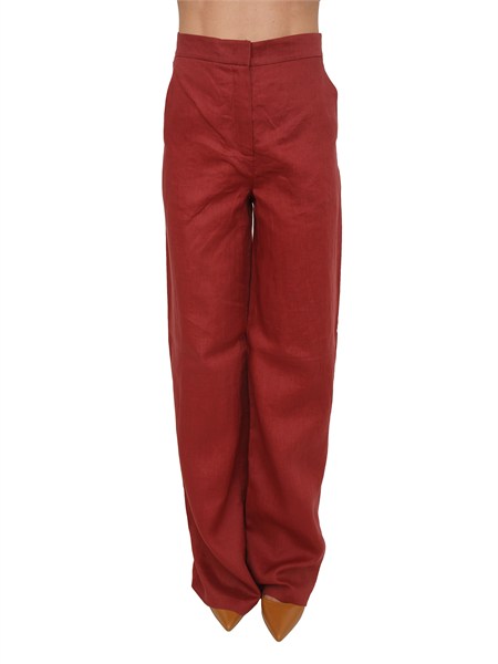 pantalone msttapioca max mara studio in lino rosso msttapioca