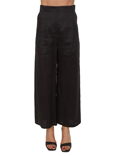 pantalone nero msttartufo max mara studio in tela ramie msttartufo