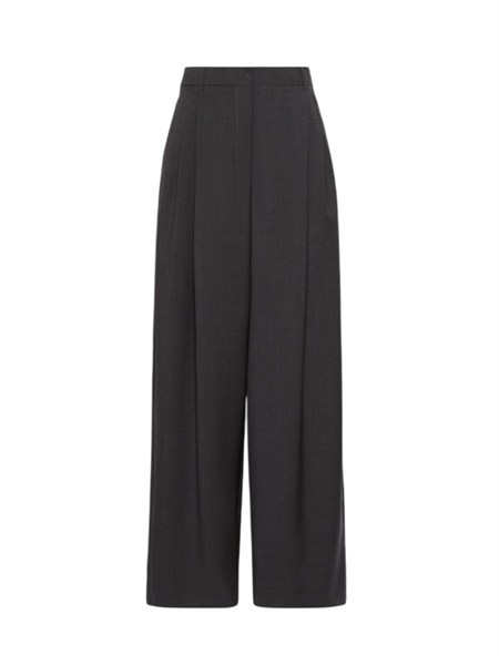 pantalone taro s max mara in tela di pura lana stretch grigio smmtaro