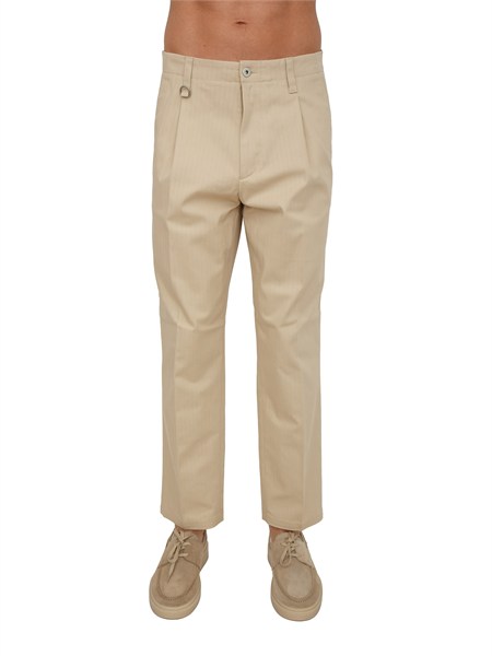 pantalone utility paolo pecora in cotone beige b0210260