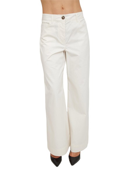 pantalone wide leg emmvacillo di emme marella in cotone bianco emmvacillo