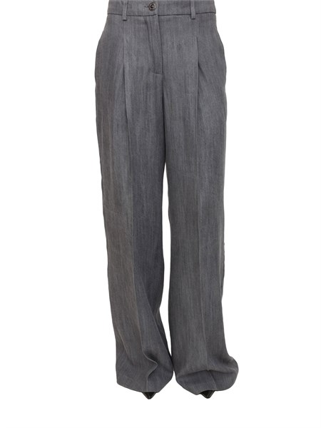 pantaloni a palazzo liu jo donna in lyocell grigio uf5144d0266