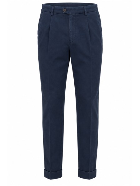pantaloni aiace galassi misto cotone blu dvr47g046