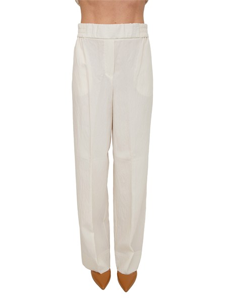 pantaloni angolo emme marella in viscosa avorio emmangolo