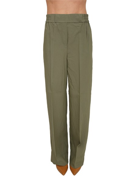 pantaloni angolo emme marella in viscosa verde emmangolo