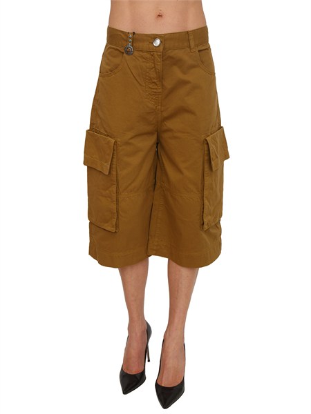 pantaloni bermuda albareto pinko in gabardina marrone albaretoa3aw
