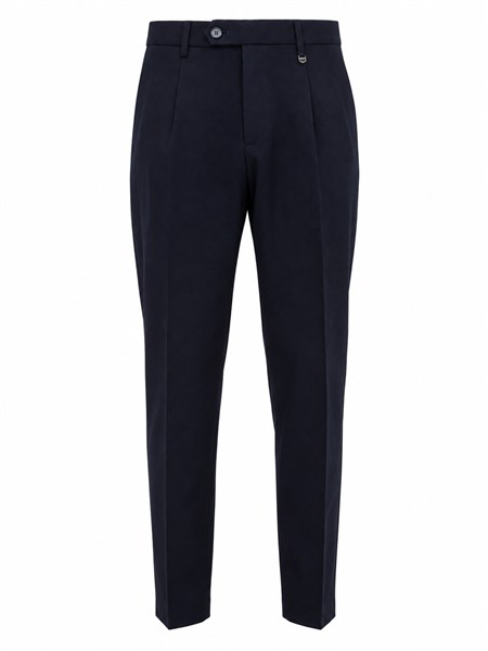 pantaloni blu roger antony morato in twill di viscosa mmtr00810fa600335
