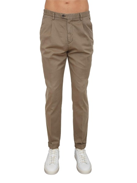 pantaloni chino aiace galassi in tencel e cotone taupe dvr47g048