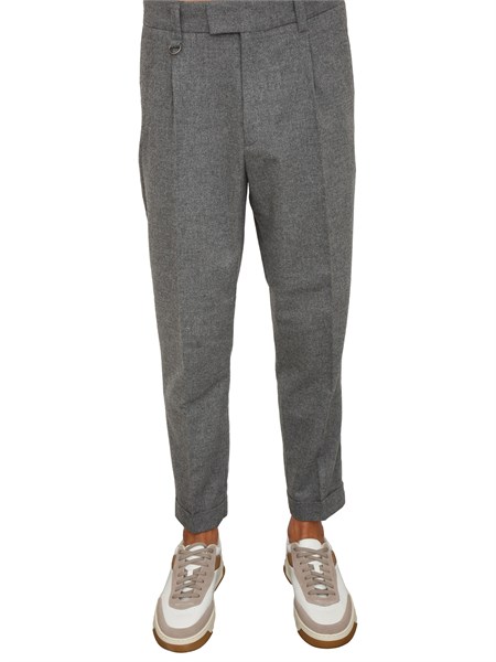 pantaloni chino paolo pecora modello sartoriale in fresco lana grigio melange b12d3088