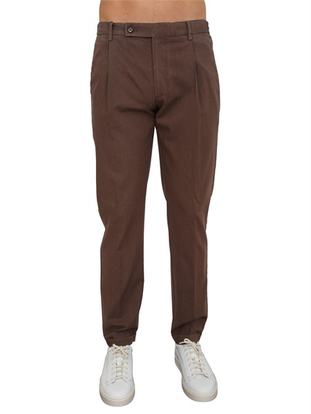 pantaloni chino uomo berwich in fresco lana marrone xretrolong gddg0047