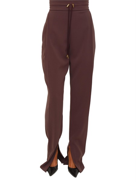 pantaloni elisabetta franchi in crepe bordeaux con coulisse pa11757e2