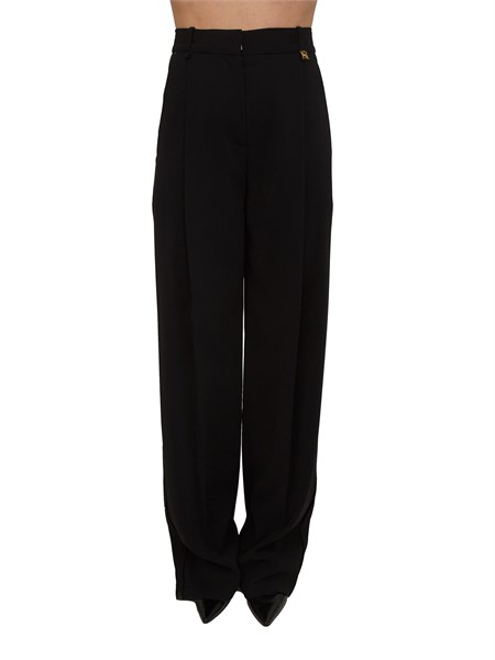 pantaloni elisabetta franchi in crepe leggero nero pa16761e2