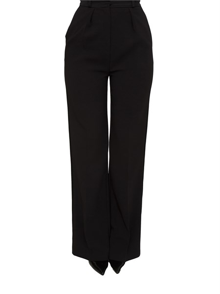 pantaloni elisabetta franchi in crepe nero con dettagli smoking pa12658e2