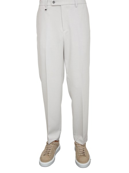 pantaloni evan antony morato relaxwd fit in twill di misto viscosa e lana avorio mmtr00758fa600265