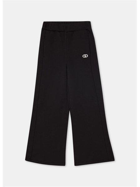 pantaloni liu jo bambina nero in felpa di cotone gf5005f0326
