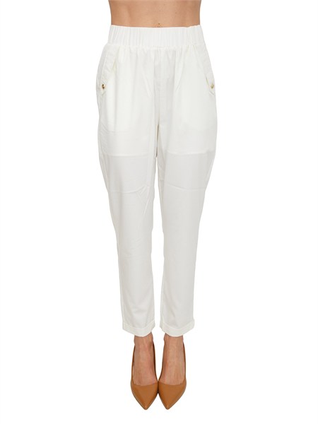 pantaloni liu jo donna in tessuto bianco ta6255ts922