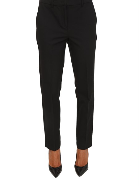 pantaloni marella in tela di misto viscosa stretch nera leccio
