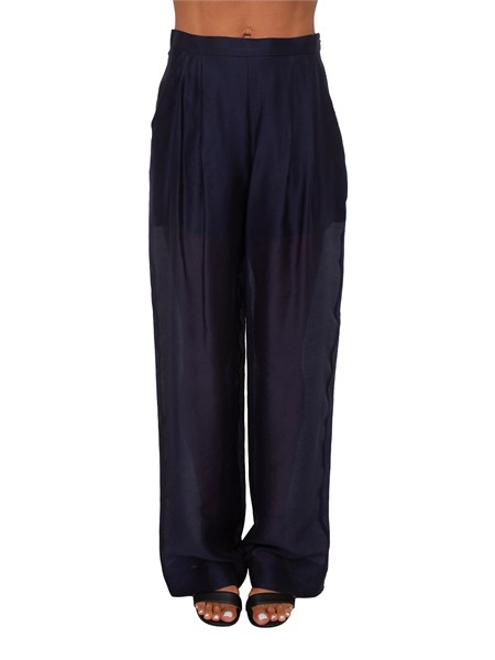 pantaloni micheline kocca in tessuto fluido blu michelinepf8650